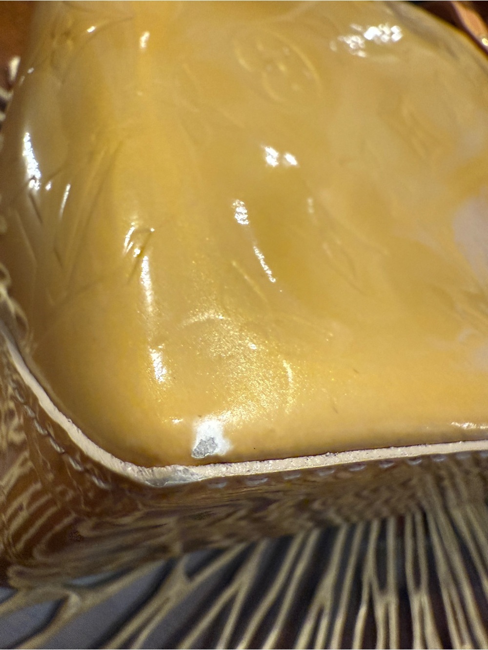 Louis Vuitton Yellow Patent Leather Vernis Monogram Reade PM Tote w/ COA - Picture 17 of 17